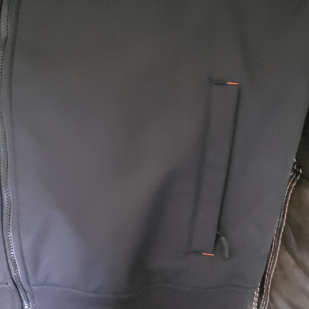 Mens Harley-Davidson Black Jacket with Orange Piping - Picture 5 of 7